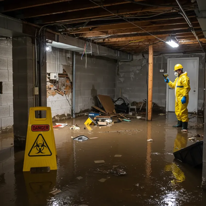 Flooded Basement Electrical Hazard in Kiel, WI Property